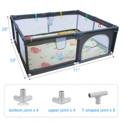 Onnα Soft-Space 71″ × 59″ Baby Playard – Indoor & Outdoor Safety Fence