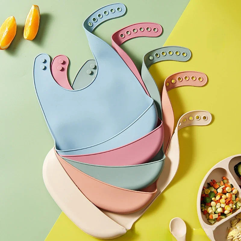 Onna Adjustable Waterproof Silicone Baby Bib – BPA-Free, Easy-Clean Feeding Bib